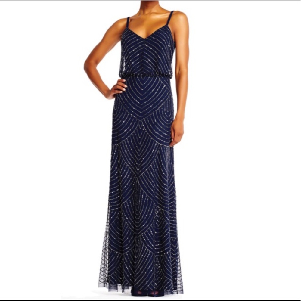 Adrianna Papell Art Deco Navy